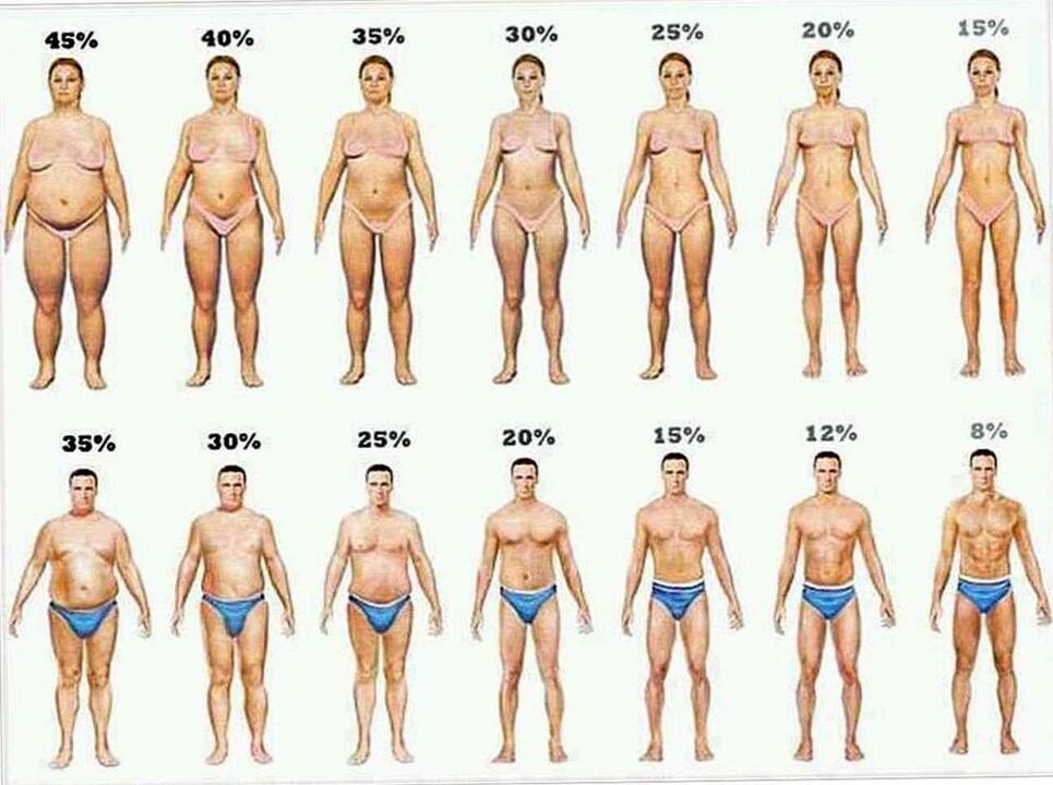 percentuale di grasso corporeo e perdita di peso con una dieta cheto